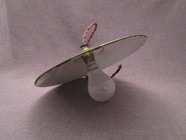 Old hanging in green enamelled sheet metal