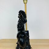Black and gold ceramic horse lamp foot