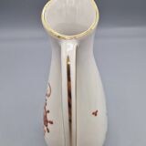 Pichet en porcelaine allemande peint à la main avec motif floral et bordure dorée