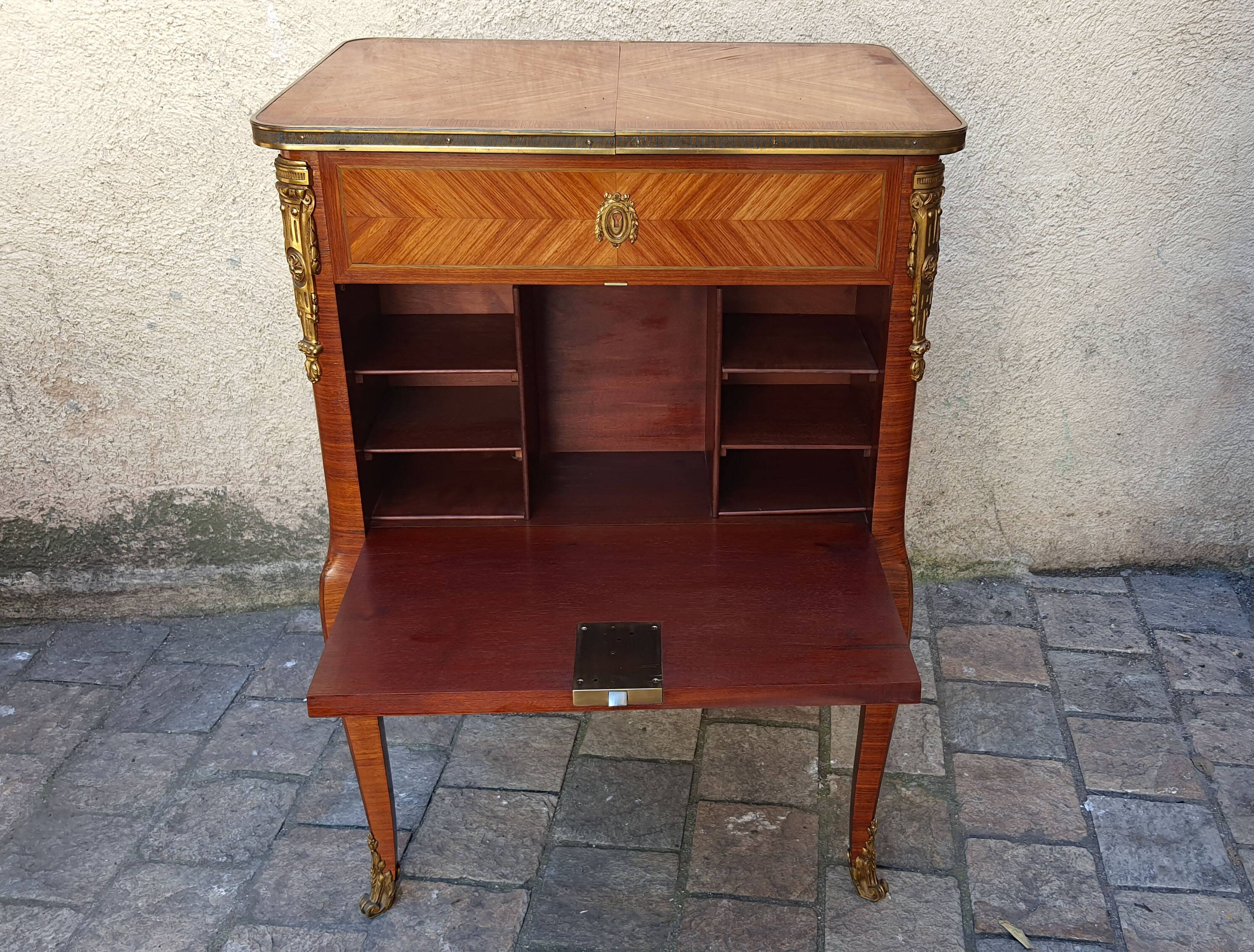 Louis XV Marquetry Bar Cabinet