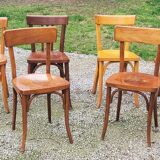 Set of 6 old bistro chairs 2 Thonet and 4 Baumann