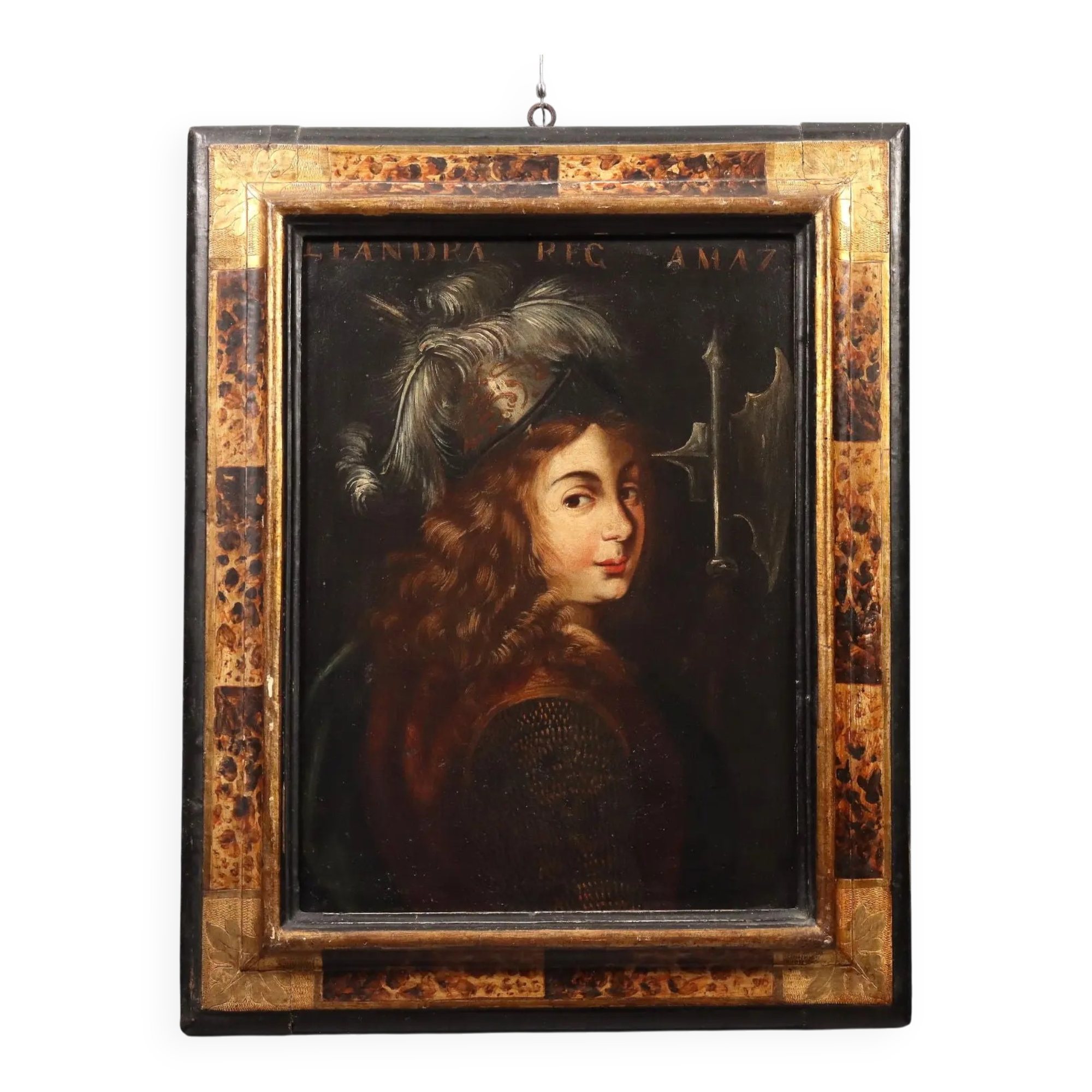 Ancient painting "Leandra Queen of the Amazons" oil on canvas '600