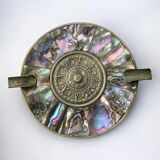 Abalone shell & alpaca ashtray, Mexico, circa 1970s