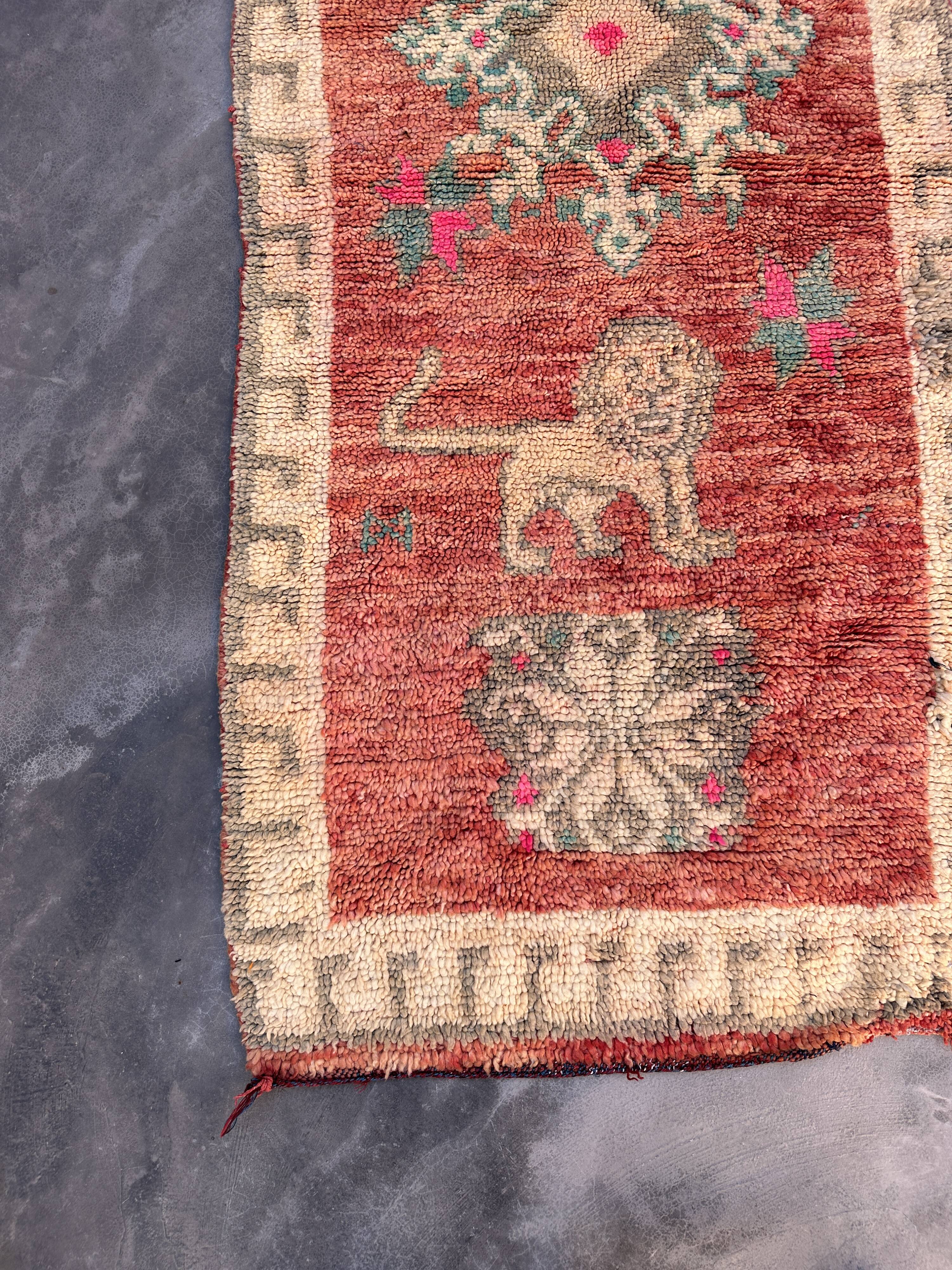 Neutral Boujad Moroccan rug - 313 x 88 cm