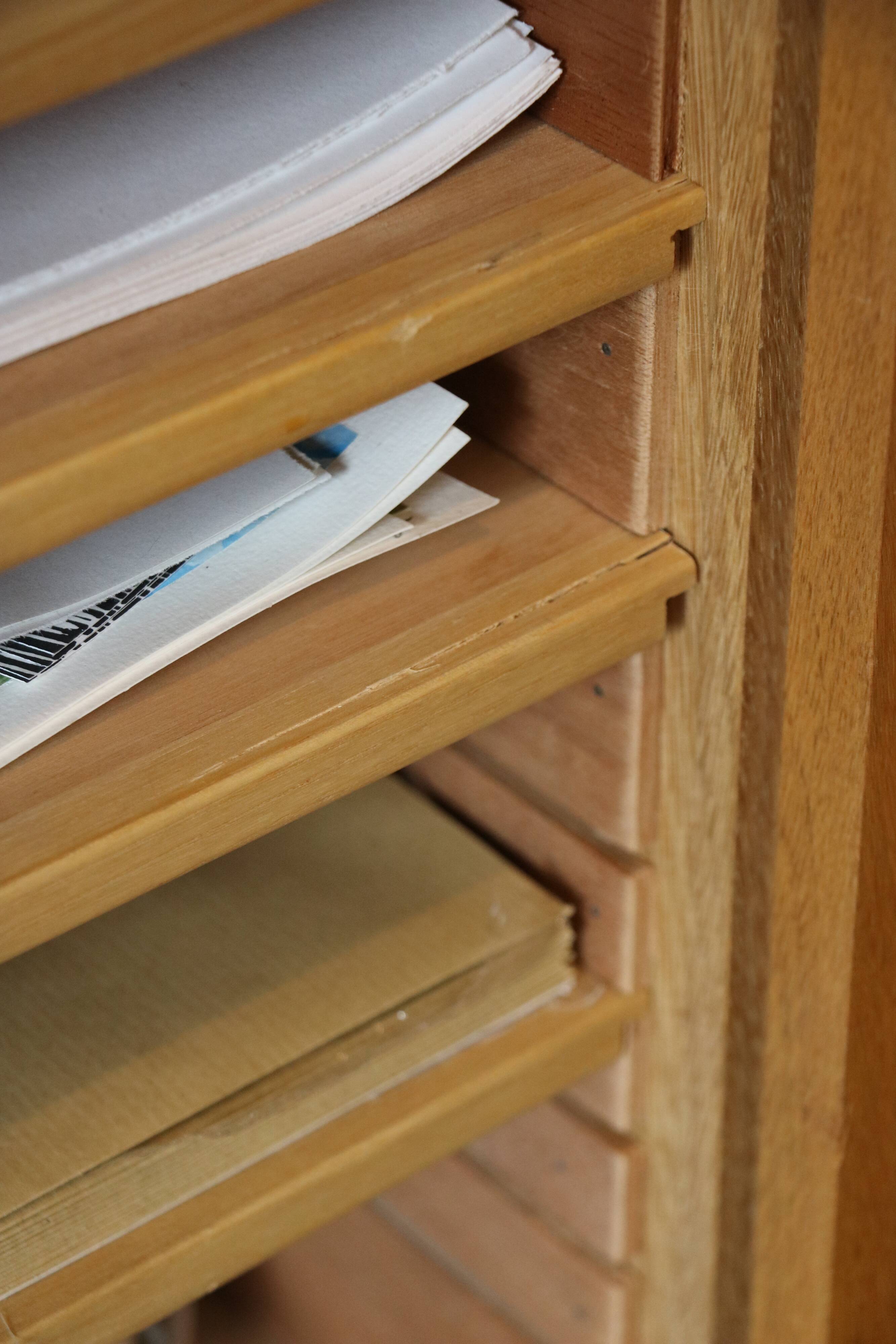 Filing cabinet with curtain