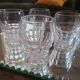 Set of 10 faceted glasses, pressed-molded glass, circa 1950–1960