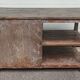 Antique wooden and metal accent furniture with mesh doors