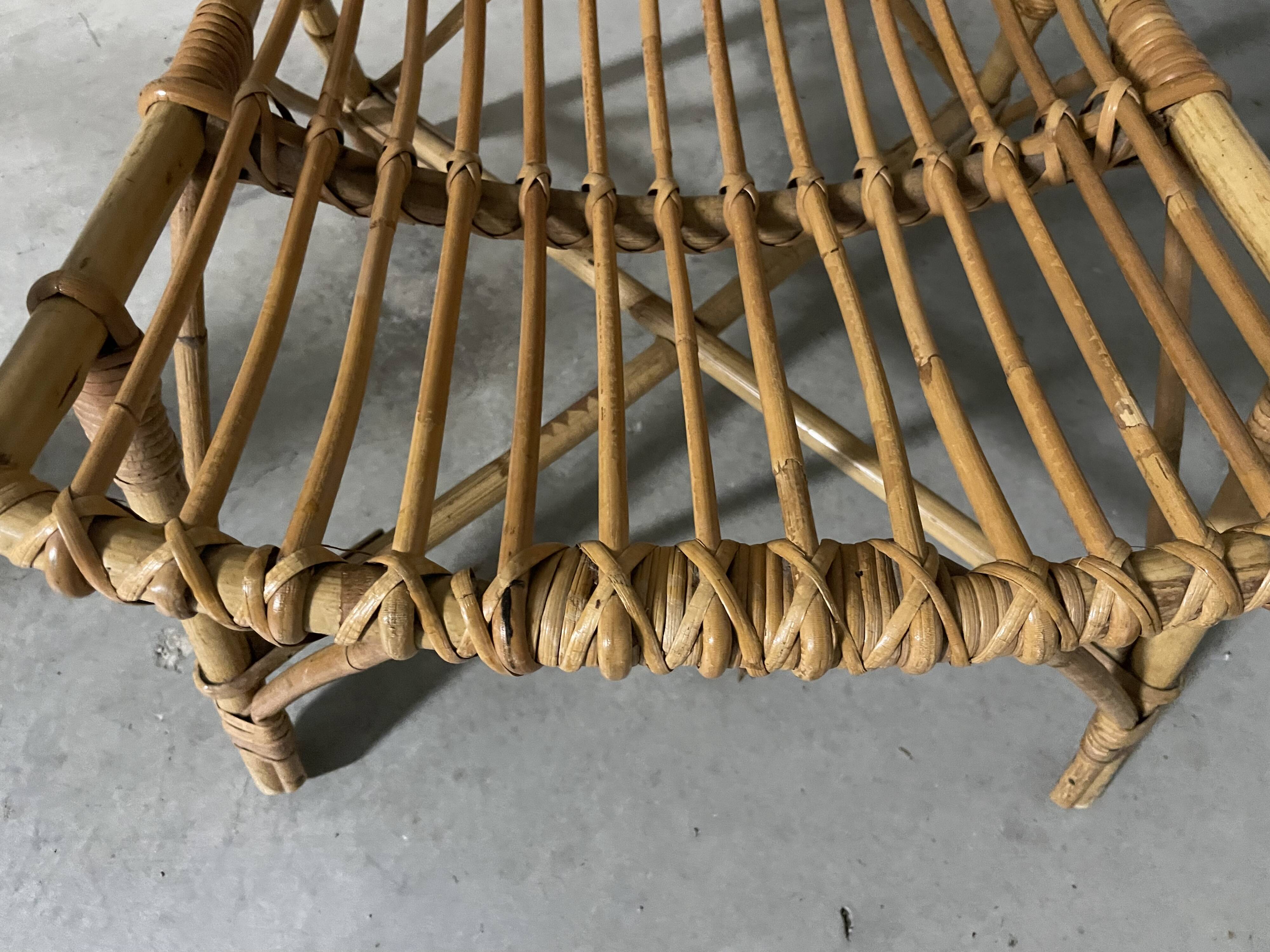 Pair of rattan armchairs