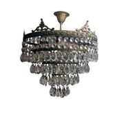 Bronze and Crystal Ceiling Light