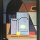 Oil on canvas board, Neo-Cubist composition