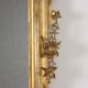 Antique umbertine mirror in Swiss pine, Italy, 19th century.
