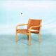 Danish safari chair in beech wood and leather from the 1970s.