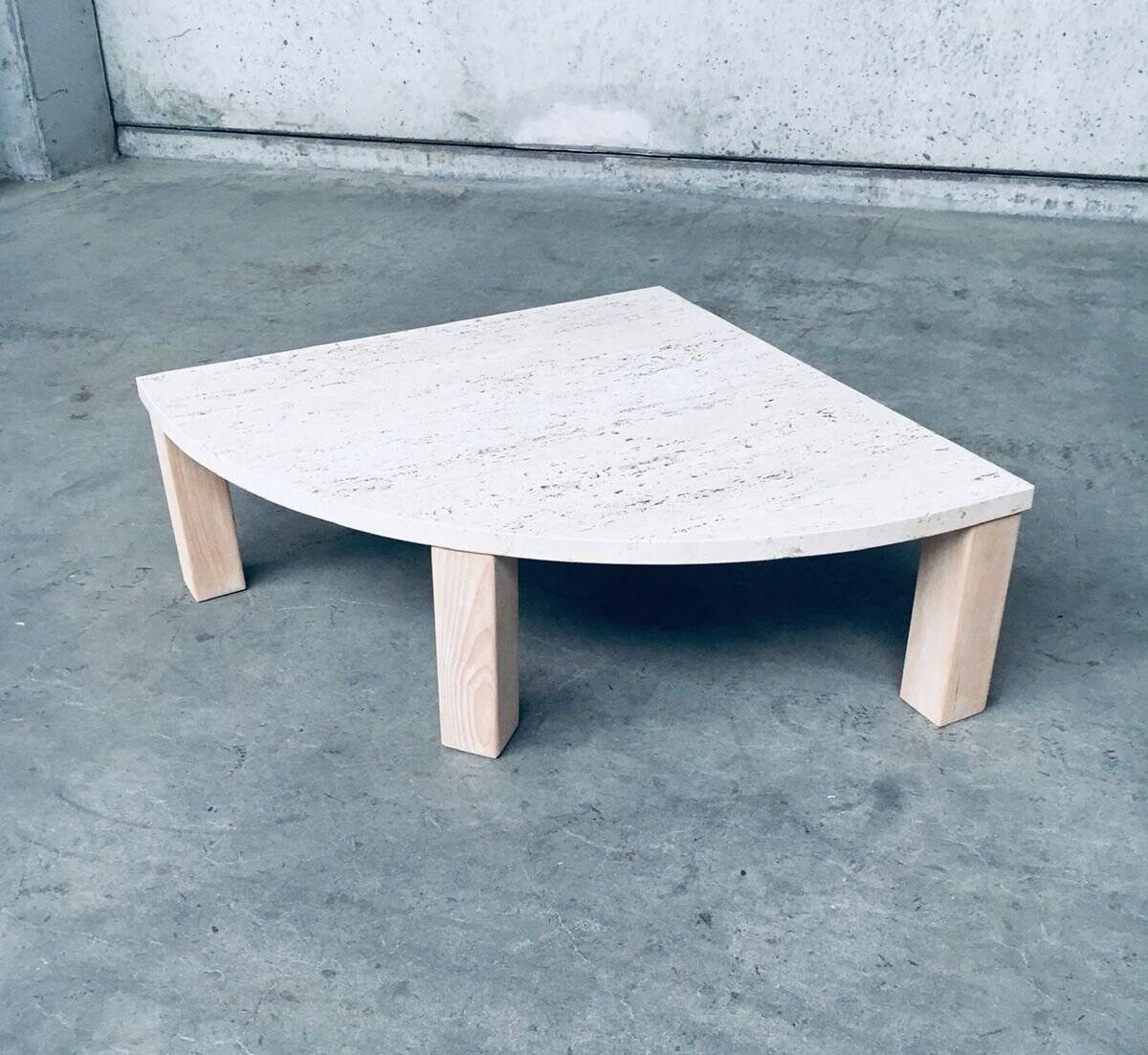 Mid-Century Modern Travertine Edge Side Table, Italy, 1970s