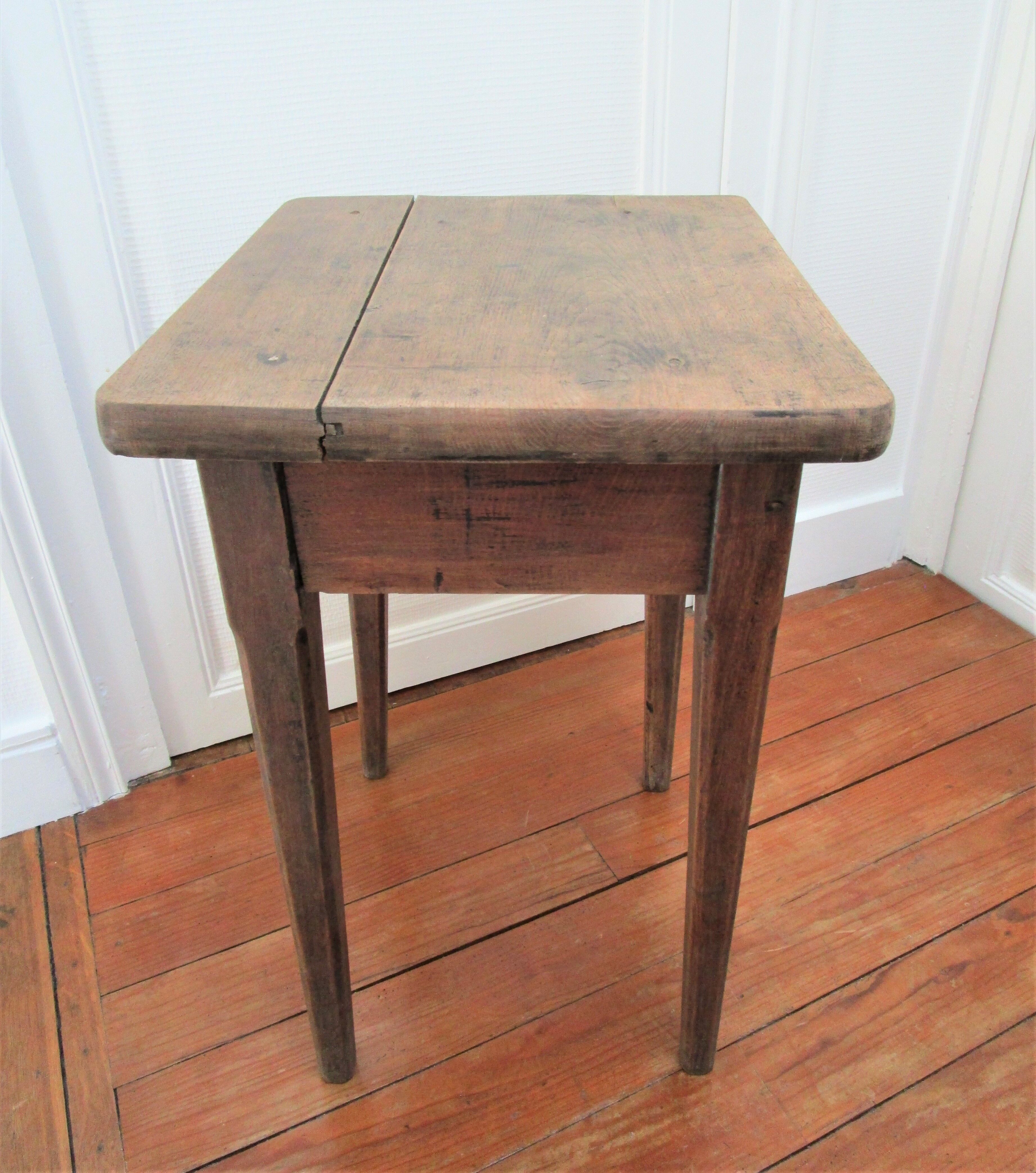 Bedside table solid oak patinated early twentieth century