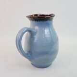 Large blue pitcher with abstract pattern
