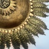 Large wall sconce "Sol" in gilded wrought iron – Spain, 1950s