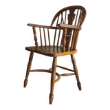 Mid century solid oak lyre-back Windsor chair, 1960s-70s