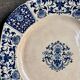 Round plate from Gien in blue ironstone, "Blue Ibis" service.