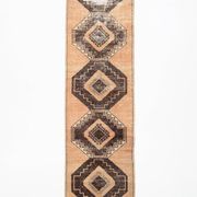 3x11 Rug For Hallway Brown Vintage Persian Runner Rug, 94x345Cm SK 5284