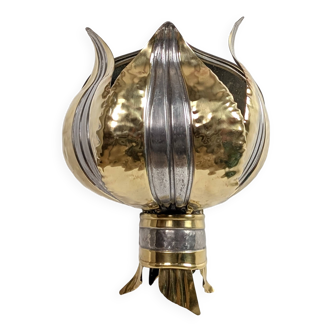 70' brass lotus wall light