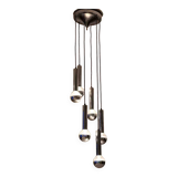 Large mid-century cascade chandelier in chrome