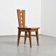 Set of six oak chairs by Henry Jacques Le Même, France circa 1940