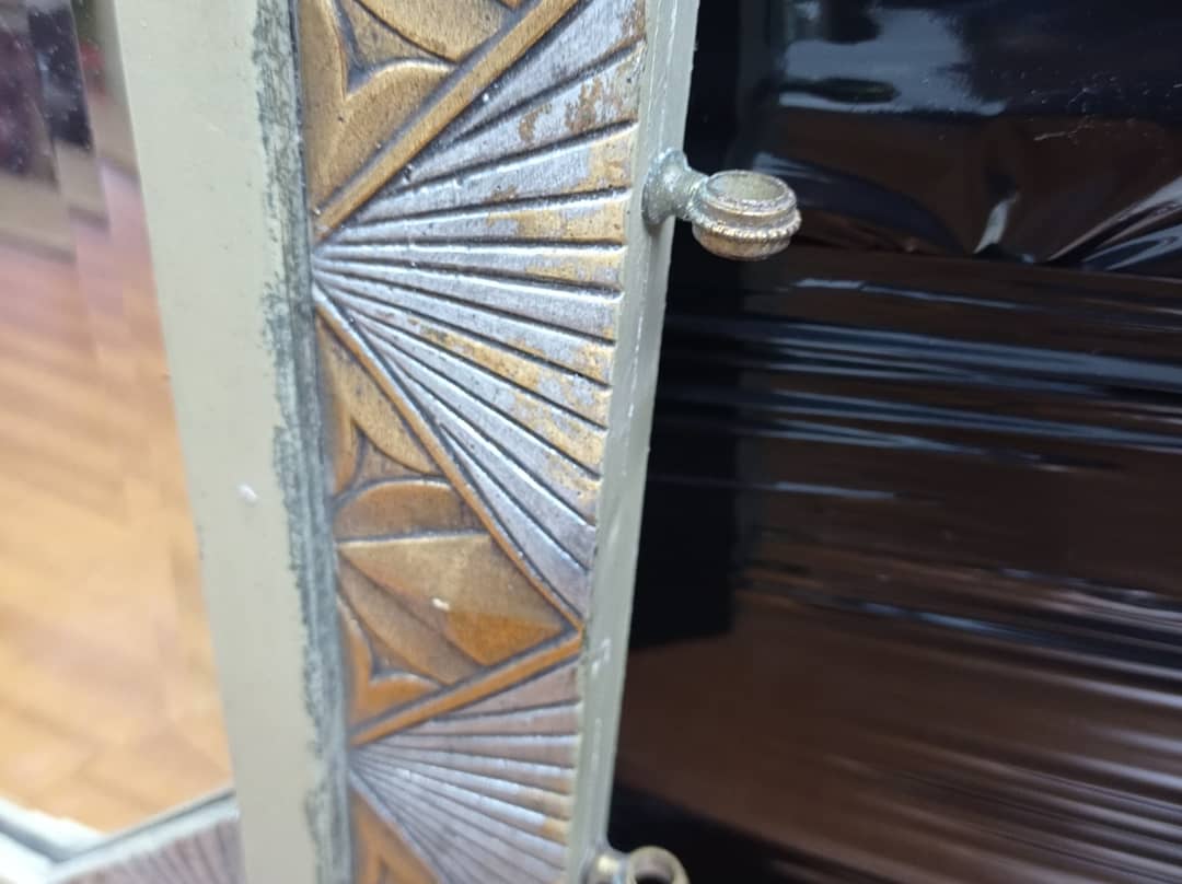 Gilded and silver art deco mirror 72x45cm