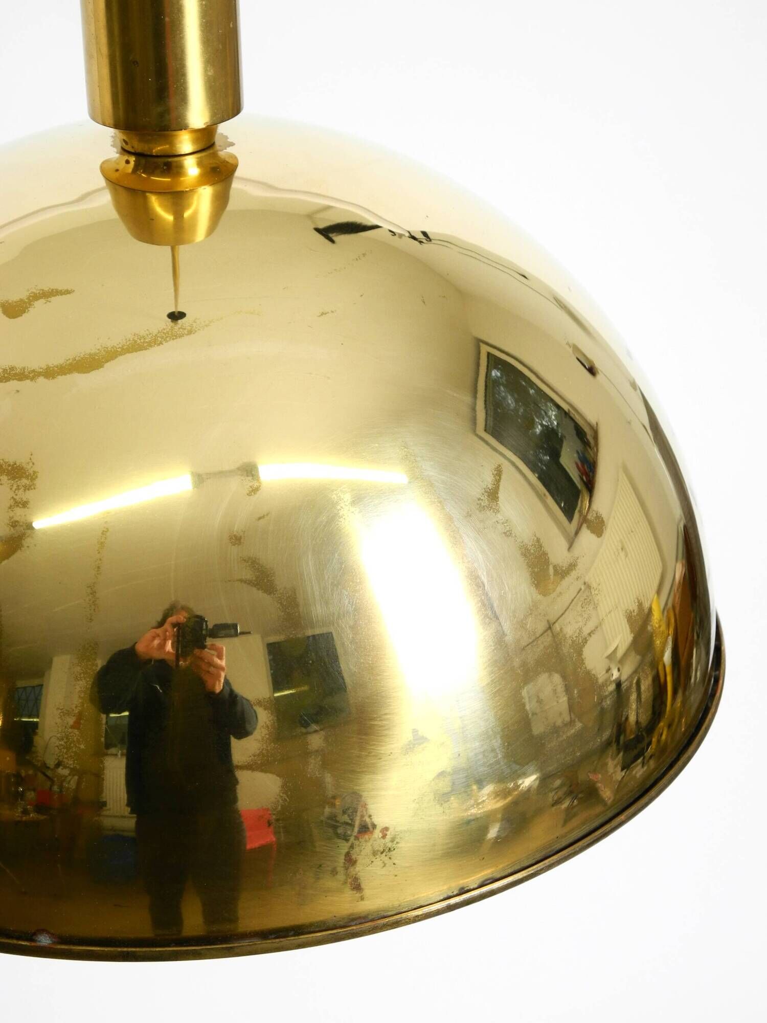 Original Florian Schulz brass pendant lamp | Model "Posa" | 1970s