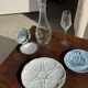 Set of 6 vintage blue dessert plates D18 (1)