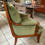 Fauteuil « Bergère » vert