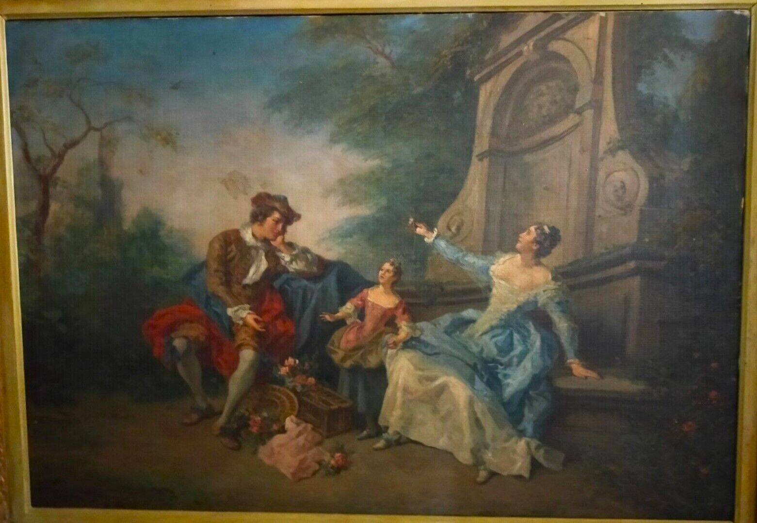 Peinture à l'Huile Sur Toile Scène Pastorale, Par Nicolas Lancret
