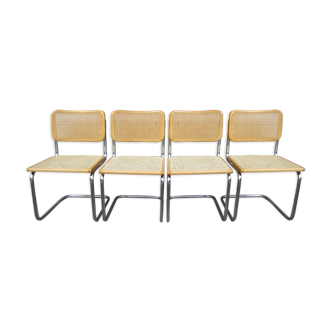 Series of 4 chairs Cesca B32 by Marcel Breuer