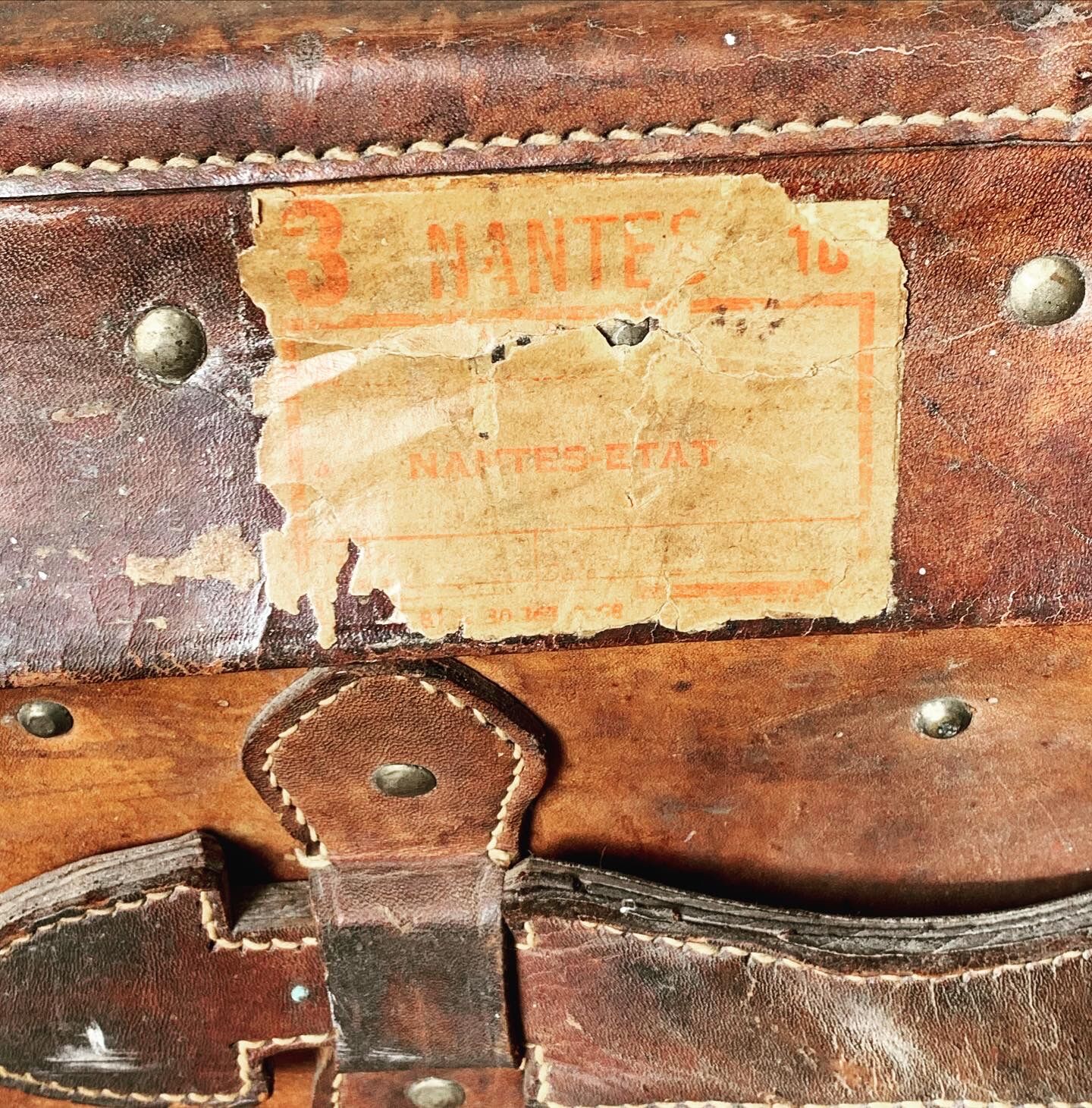 Old leather trunk