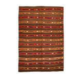 5x7 Brown & Red Handmade Vintage Kilim Rug, 153x220Cm
