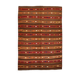 Tapis Kilim vintage marron et rouge fait main 5x7, 153x220 cm