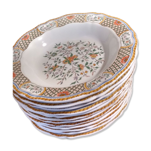 12 assiettes creuses Gien exeption