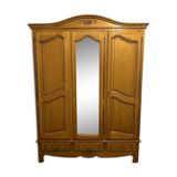 3-door, 3-drawer wardrobe in solid oak