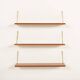 Danish mid century teak floating shelves set of 3, 1960s