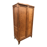Vintage reconstruction period oak wardrobe with 2 sliding doors.