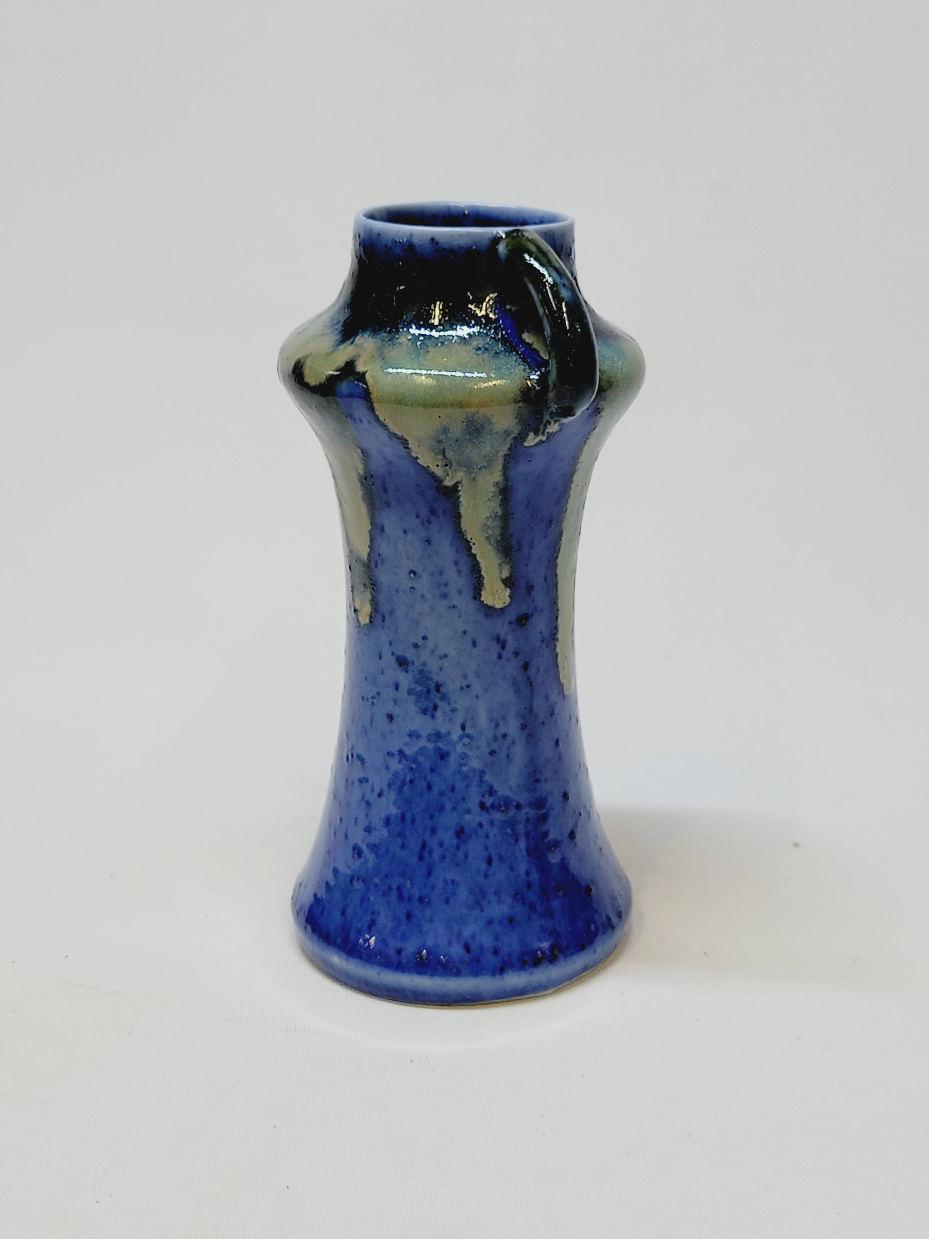 Antique Art Deco Blue Flemmé Stoneware Vase