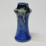 Antique Art Deco Blue Flemmé Stoneware Vase