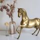 Vintage golden brass horse