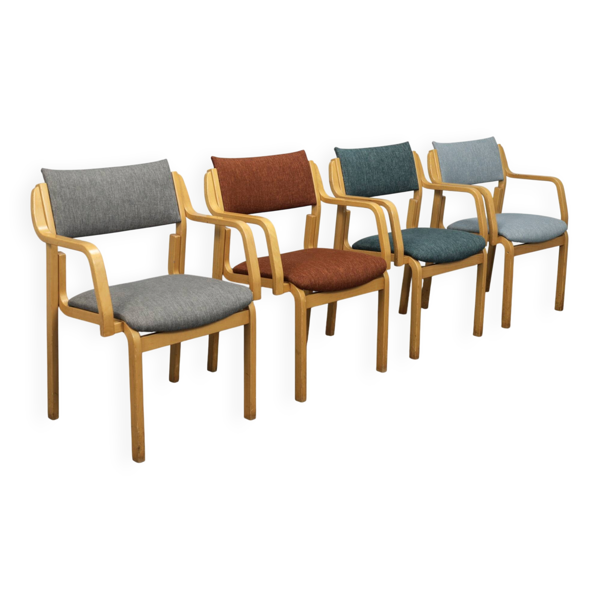 Ensemble de 4 chaises de salle à manger par Reno Wahl Iversen pour Farstrup Danemark, années 1980.