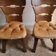 Lot de 4 chaises brutalistes en bois