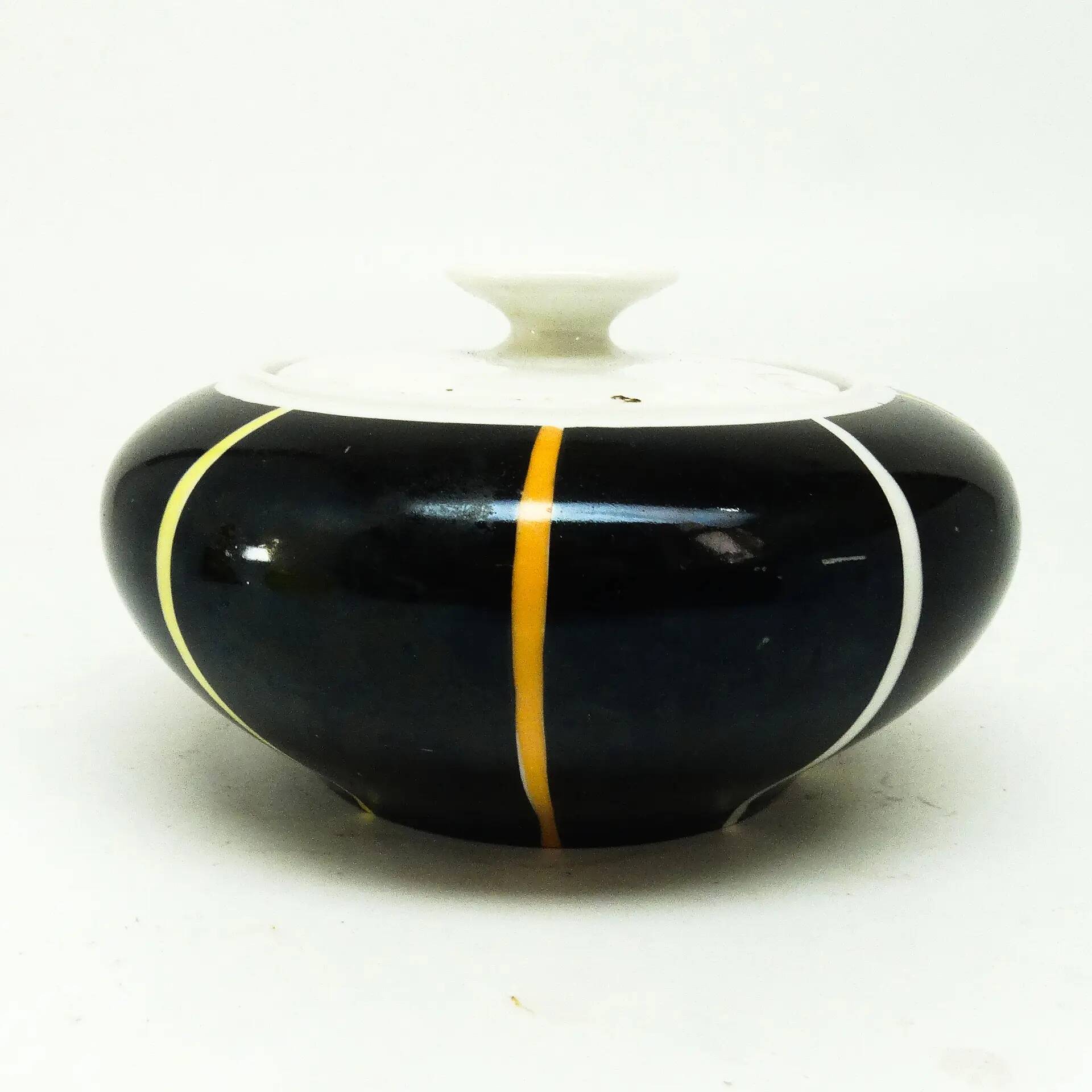 Sugar bowl, Art Deco, porcelain, Volksstedt, Germany, 1960s