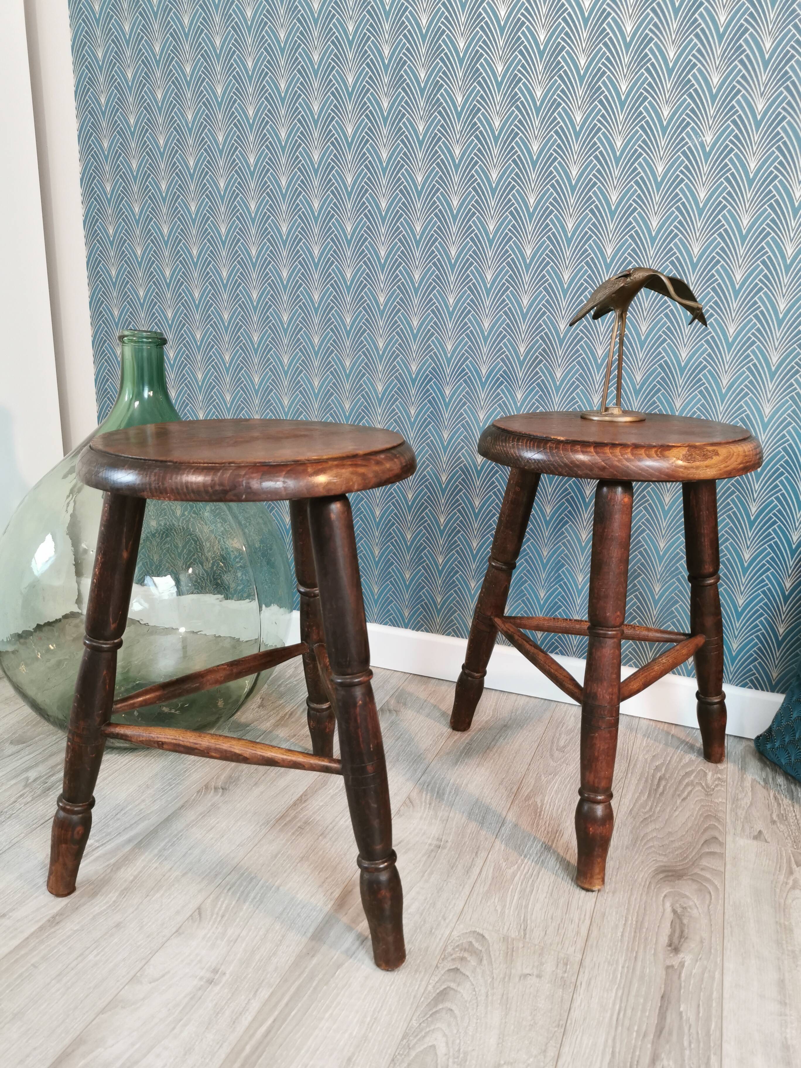 Pair of tripod stools