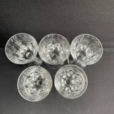 2899 – 5 Saint Louis wine glasses Jersey service In strong cut crystal