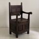 18th century solid oak chest armchair
