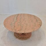 Round Italian Marble Coffee or Side Table, 1980's