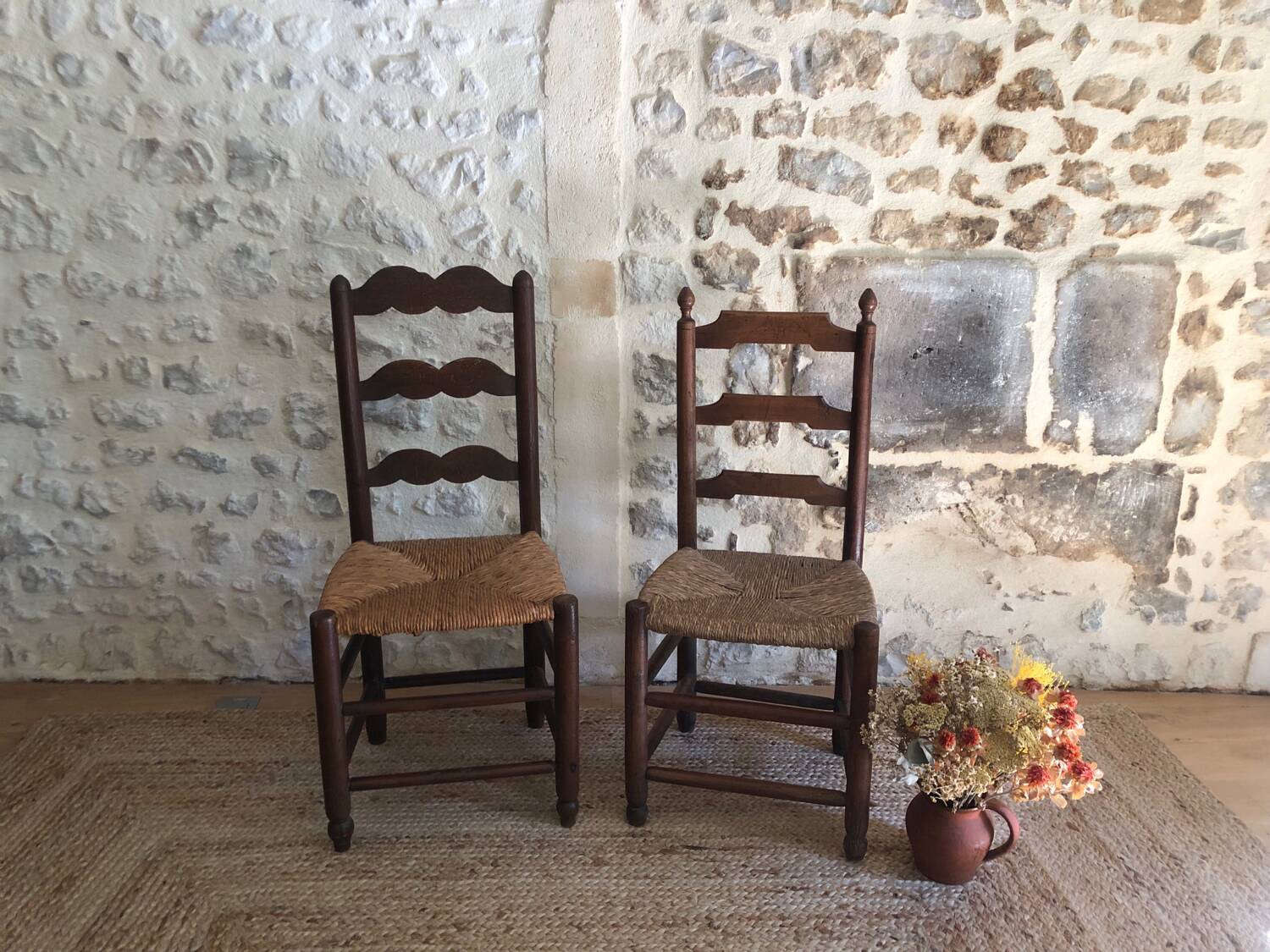 2 antique wooden chairs